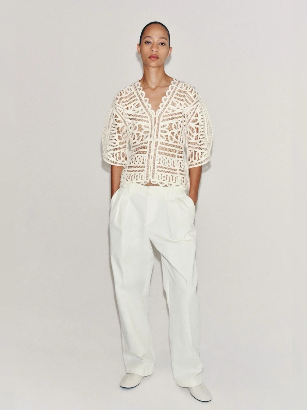 NWT Zara Woman Bloggers Fav ZW COLLECTION CROCHET TOP Size S Small
